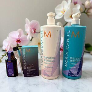 Moroccanoil Purple Blonde Shampoo Conditioner 33.8 oz Purple Treatment 1.7 Trio